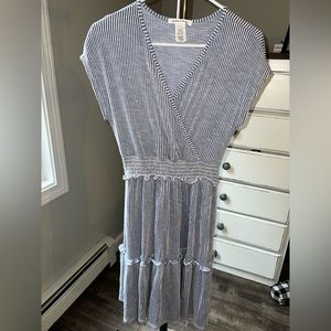 Blue & White Striped Summer Dress